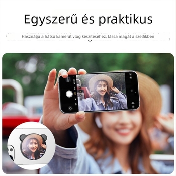 Mágneses okostelefonos szelfi tükör, képstabilizációval, Bluetooth-szal és távirányítóval, univerzális stílus, műanyag kivitel