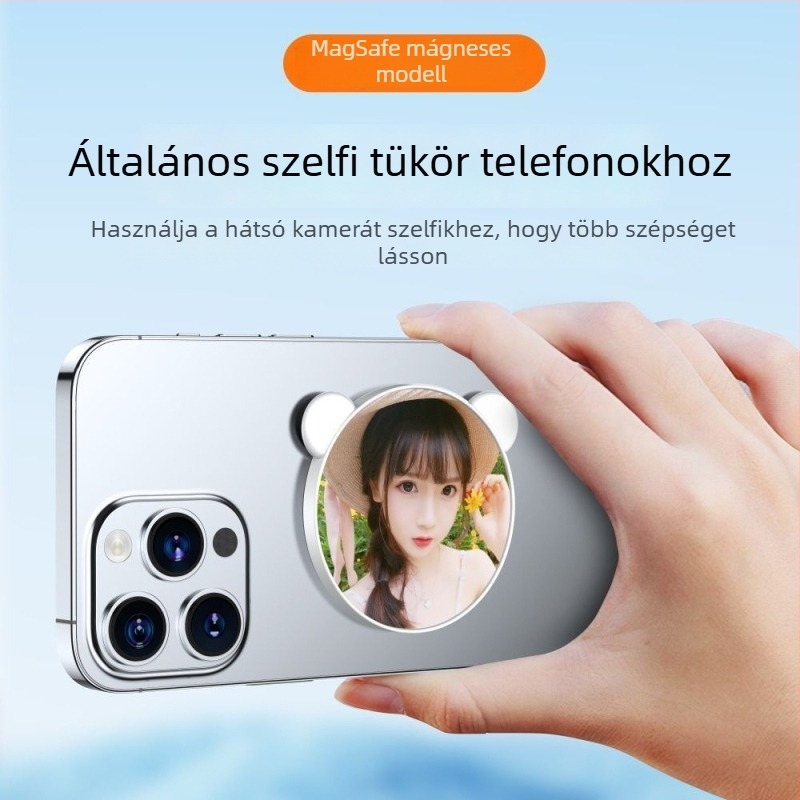 Mágneses okostelefonos szelfi tükör, képstabilizációval, Bluetooth-szal és távirányítóval, univerzális stílus, műanyag kivitel