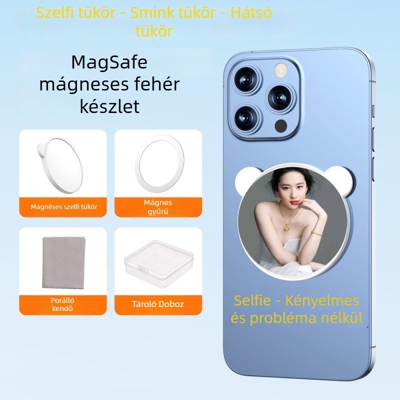 Mágneses okostelefonos szelfi tükör, képstabilizációval, Bluetooth-szal és távirányítóval, univerzális stílus, műanyag kivitel