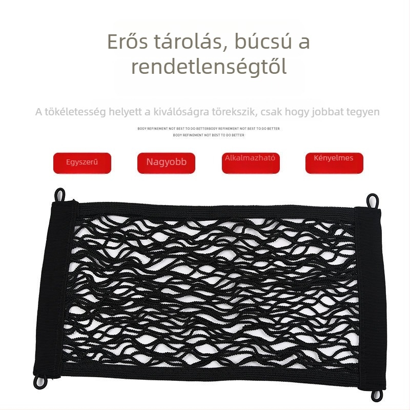 Hátsó ülés háttámla tároló táska, poliészter, függesztett kialakítás, univerzális kompatibilitás, nyomásállóság