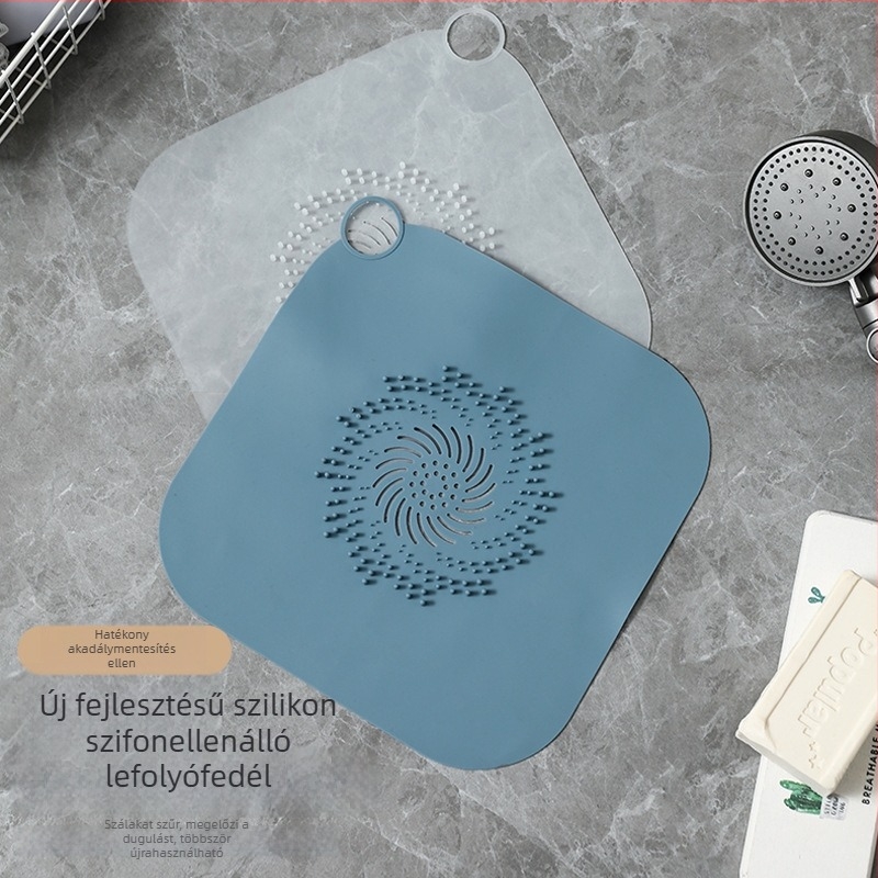 Szilikon lefolyófedél hajszűrővel, anti-dugulás a fürdőszobai padlólefolyóhoz, testreszabható, modern minimalista stílus