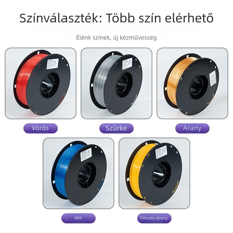 PLA Silk filament 3D nyomtatáshoz, élelmiszerrel érintkező, selymes felület