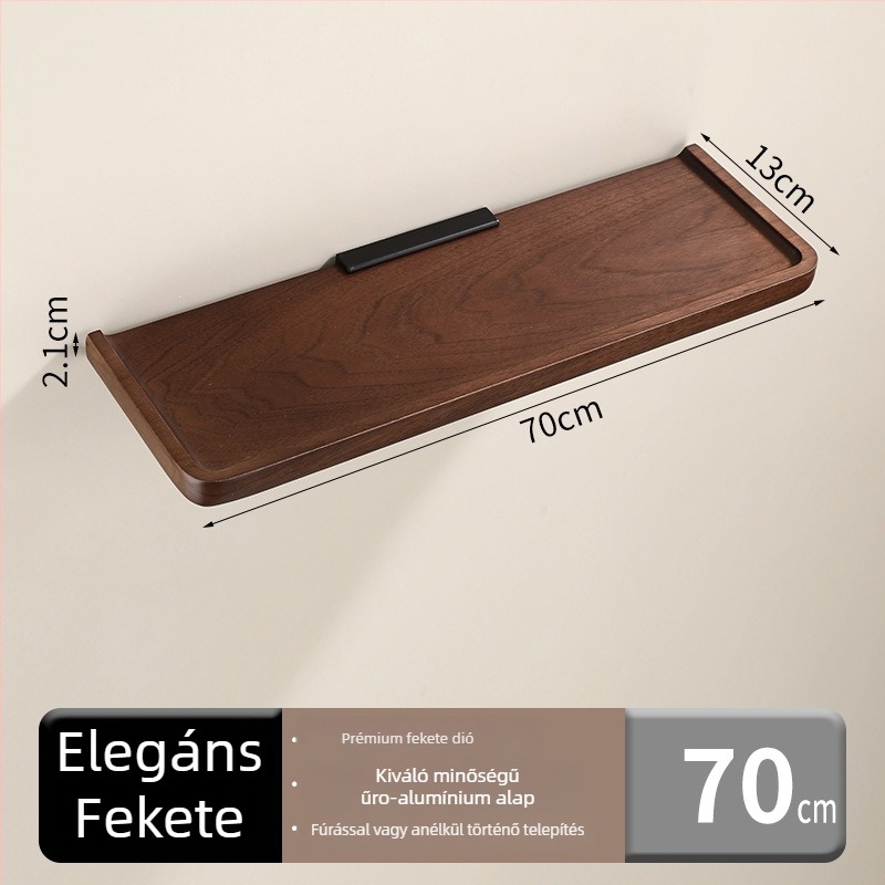 1 rétegű diófából készült tárolópolc, európai stílus, fúrással rögzíthető, fürdőszobai kozmetikai szervező