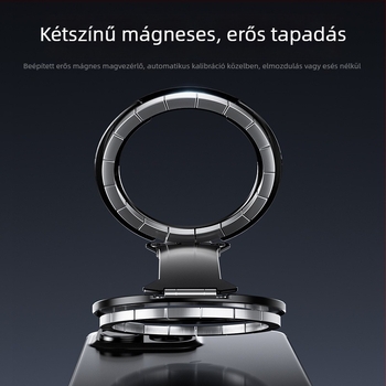 Mágneses telefon-tartó összecsukható, nyújtható gyűrűvel, 2-in-1, alumíniumötvözet, MagSafe kompatibilis, rezgéscsillapító