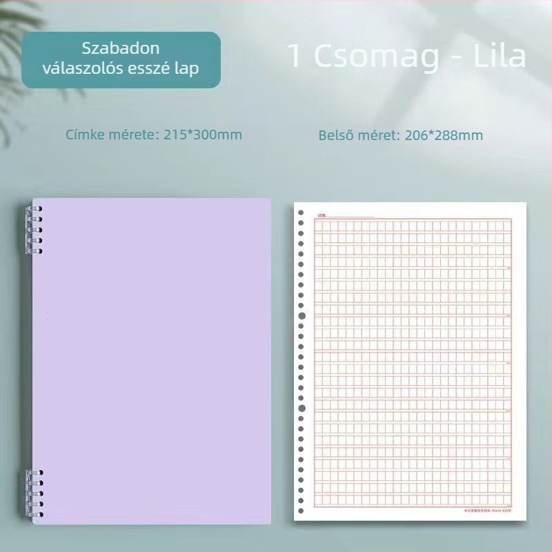 Jegyzetfüzet oldható kötésű, PP borító, fa pulp papír 120 g, 1–50 oldal
