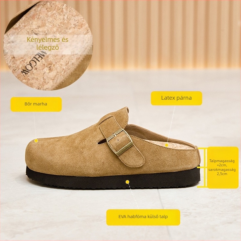 Női mindennapi cipő, tehénbőr felsőrész, kerek orr, EVA talp, középmagas sarok 3-5 cm