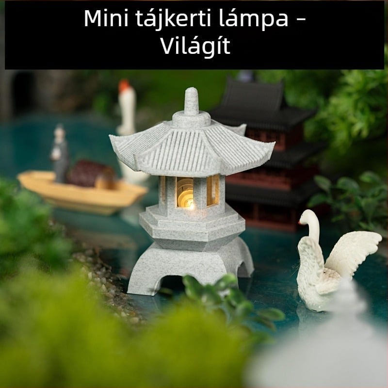 Tájképi kő lámpák, Kis kőpavilon díszek, Bejárati pavilon dekorációk, Kerti virágok, Bonsai, Világítási díszek, Ragyogó fények