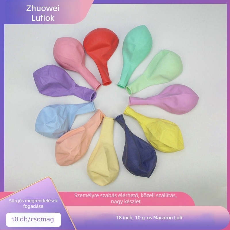 Zhuowei latex ballonok, körív dekorációs készlet esküvőkre, logó nyomtatás elérhető