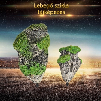 DuoBan Úszó Akváriumi Díszkő – Avatar témájú sci‑fi tájkép mesterséges vízi növényekkel