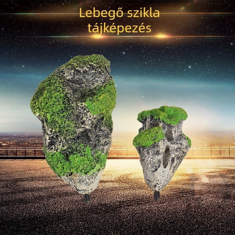 DuoBan Úszó Akváriumi Díszkő – Avatar témájú sci‑fi tájkép mesterséges vízi növényekkel