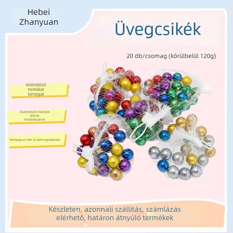 Tájkép kövek üveggolyókból - dekoratív kiegészítő, cikkszám 24-4-2, dobozban 500 darab, tömeg 500 g