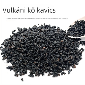 Fekete vulkanikus kő akváriumhoz, aljzatként fekete homok és lélegző alátét a tájépítéshez és szukkulensek növényekhez