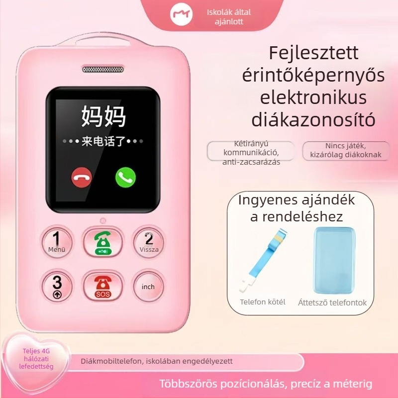 Videóhívásra képes intelligens diákigazolvány kétirányú hívással és pontos helymeghatározással – VIPME K3g, 2000 mAh, Android/iOS kompatibilis