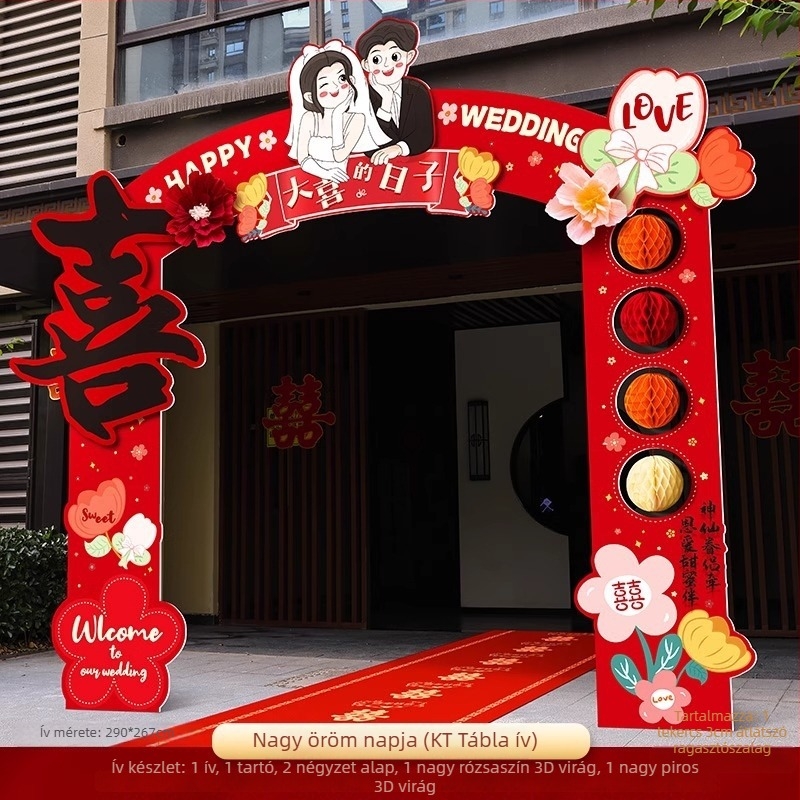 Haoyu KT board – esküvői ív üdvözlő oszloppal a kültéri kapuhoz, kartonos csomagolás, esküvői használatra