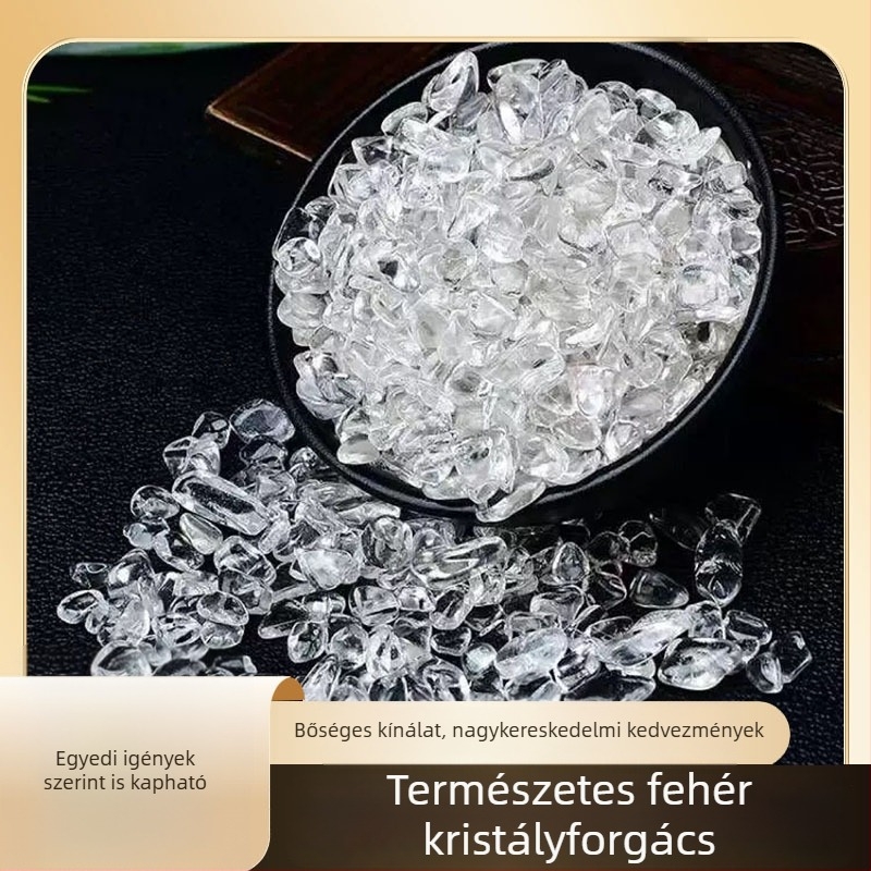 Természetes fehér kristály kavics akváriumhoz - tájépítés, csiszolt kövek, meditációs kő