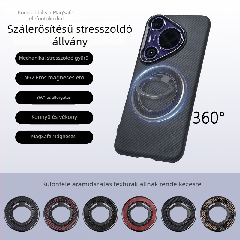 Kevlar gyűrűs mágneses telefonállvány, MagSafe-kompatibilis, hordozható és vékony kialakítású