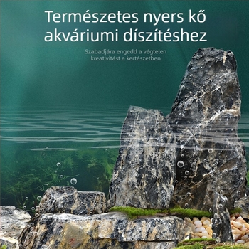 Savított savanyított Zöld Sárkány kő és fenyőkéreg kő akváriumi díszítéshez, készlet különböző méretű töredezett kövekkel, szikla-kertek és vízinövények