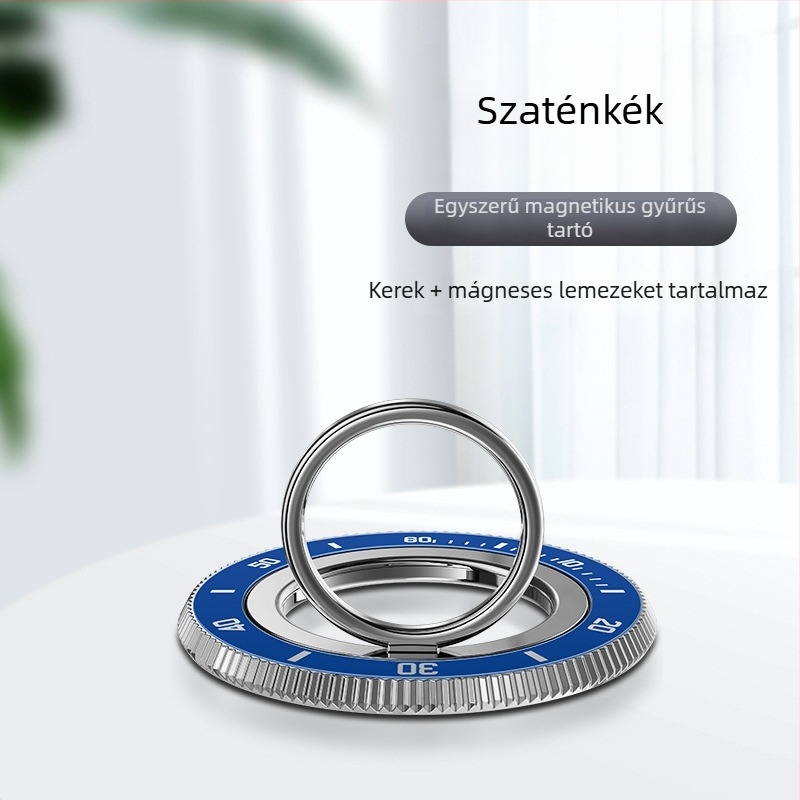 MagSafe mágneses gyűrűtartó, 360° forgás, ötvözetből készült, asztali/telefonhoz használható tartó, testreszabás elérhető
