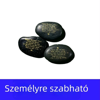 Isayning Gravírozott kavicsok – Egyedi lézergravírozás kőre, feliratos emlékkeret, kertkő, 300 g, kód 056