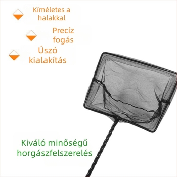 Fekete akváriumi háló, négyzet alakú háló halak fogásához, akváriumi tartozékok