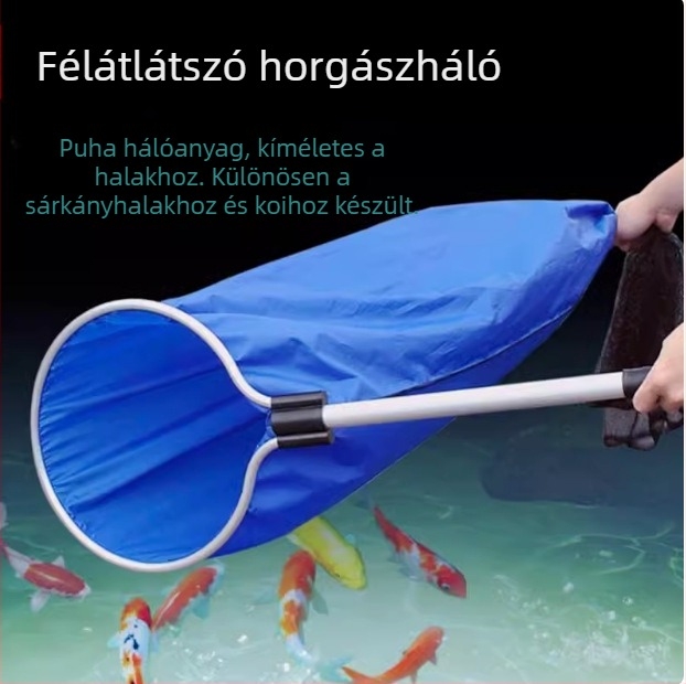 Nemes acélból készült kör alakú tóháló koi és dragonfish számára — akváriumi felszerelés, halbarát, 3 kg