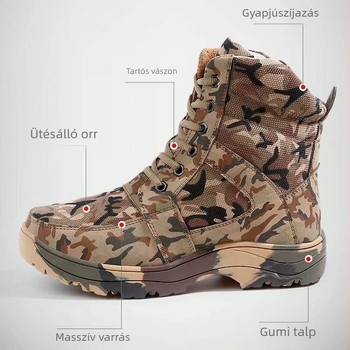 Férfi téli hócsizma | Csúszásmentes, Meleg, Kopásálló, Ütéscsillapító | Felsőrész: vászon; Talp: gumi; Belső: gyapjú