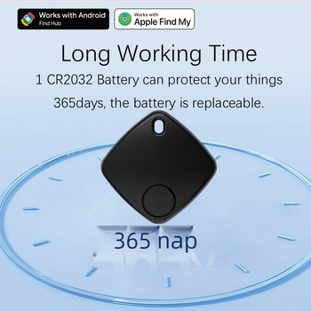 Findmy Sualio Tag Bluetooth nyomkövető, ABS ház, 210mAh akkumulátor, 20m hatótávolság, kompatibilis iOS-sel és Androiddal