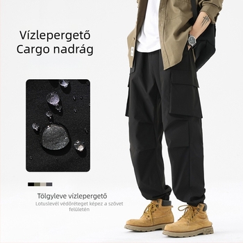 Férfi hegyi nadrág fleece-béléssel, egyenes szabású, középmagasságú derék, 100% poliészter