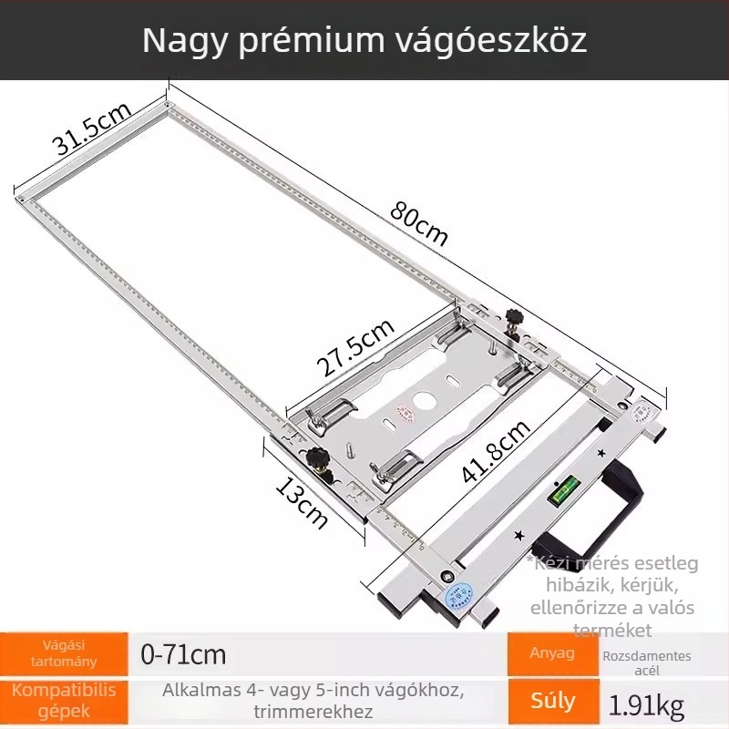 Faanyag lemez vágó- és igazító eszköz, hordozható fűrész és pozicionáló támasz