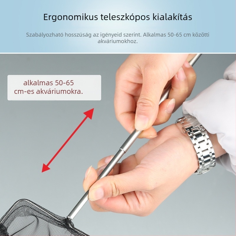 Átlátszó garnéla háló díszhalak és apró halak számára, összecsukható finom hálóval, akváriumi felszerelés, kis méret