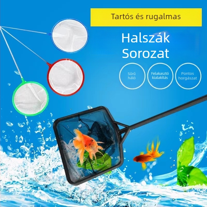 Teleszkópos kézi háló akváriumhoz, négyszögletes háló díszhalak számára