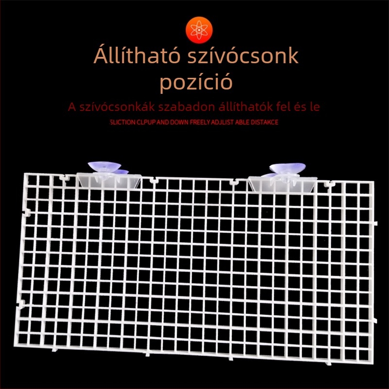 Akváriumfedél tartó, akrilból, átlátszó műanyag támasztó keret antiugrás hálóval