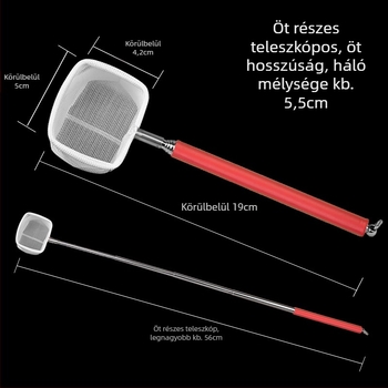 Rozsdamentes acél teleszkópos garnéla háló akváriumhoz, 300 g, márka Player Baby