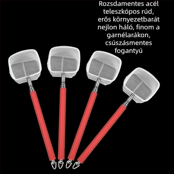 Rozsdamentes acél teleszkópos garnéla háló akváriumhoz, 300 g, márka Player Baby