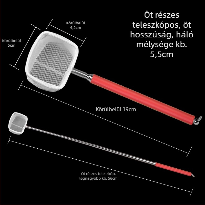 Rozsdamentes acél teleszkópos garnéla háló akváriumhoz, 300 g, márka Player Baby