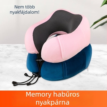 Juncheng U-alakú utazó nyakpárna, memory cotton töltettel, súly max. 0,5 kg, üzleti stílus