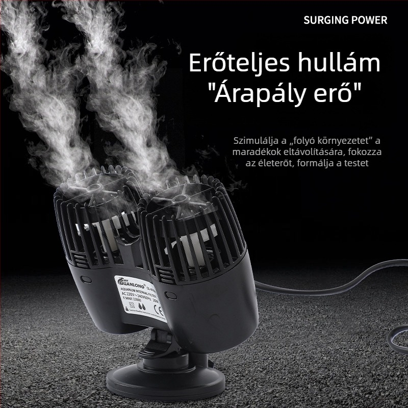 Intelligens akváriumi hullámkeltő pumpa, állítható frekvencia, oxigén-növelés és halk működés