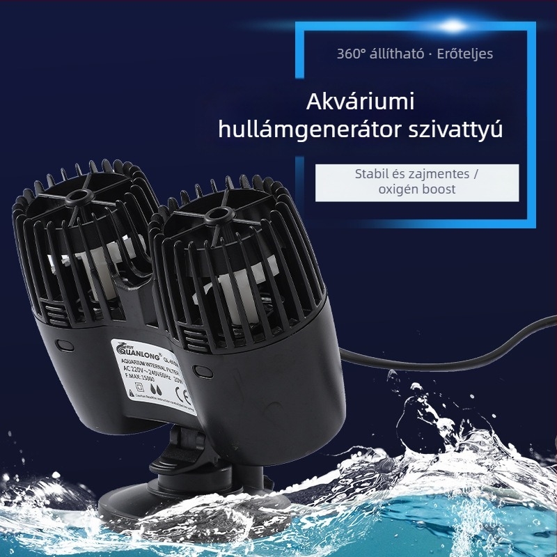 Intelligens akváriumi hullámkeltő pumpa, állítható frekvencia, oxigén-növelés és halk működés