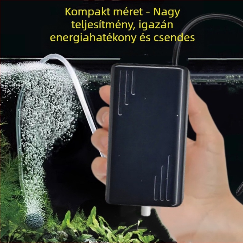 USB hordozható oxigénpumpa akváriumhoz — ultracsendes, kompakt oxigénszivattyú