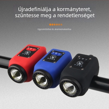 Kerékpár első fénye USB-töltésű kürttel, gyerekcsengő és zseblámpa, esőálló MTB felszerelés