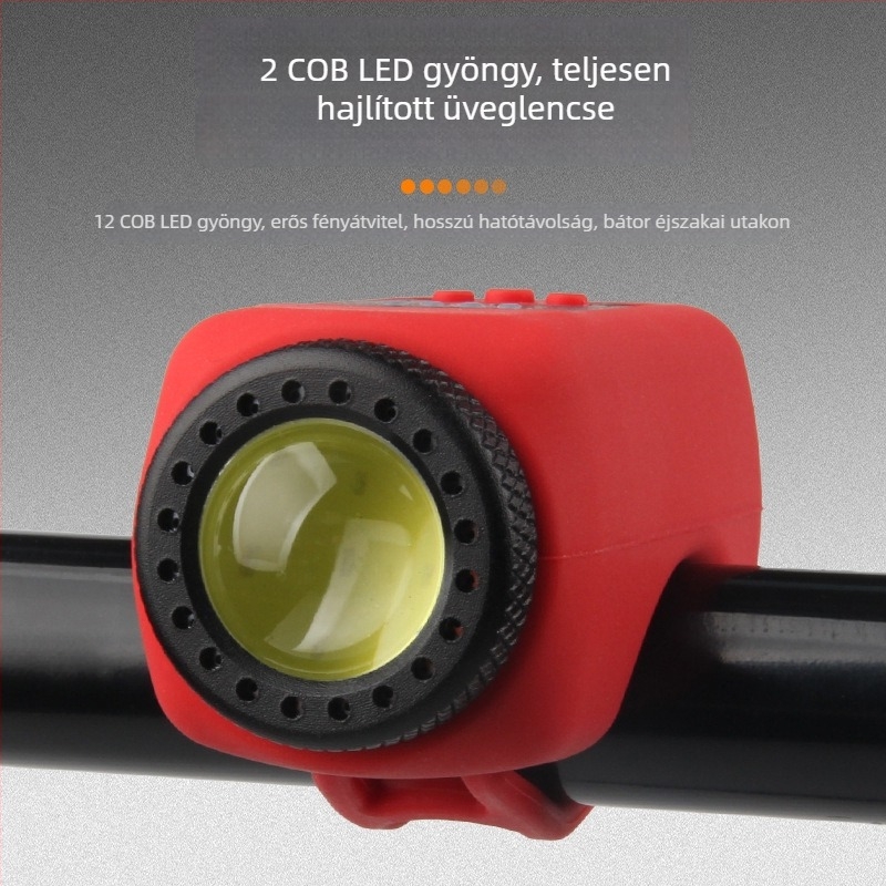 Kerékpár első fénye USB-töltésű kürttel, gyerekcsengő és zseblámpa, esőálló MTB felszerelés