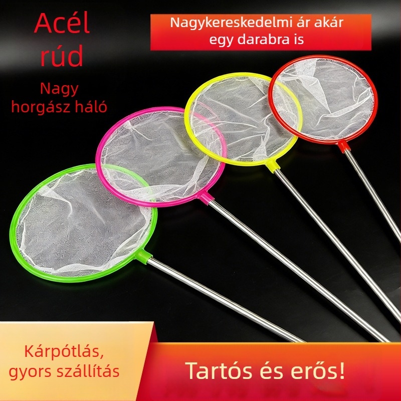 Rozsdamentes acélból készült leválasztható horgász háló, gyerekeknek, kültéri halászháló