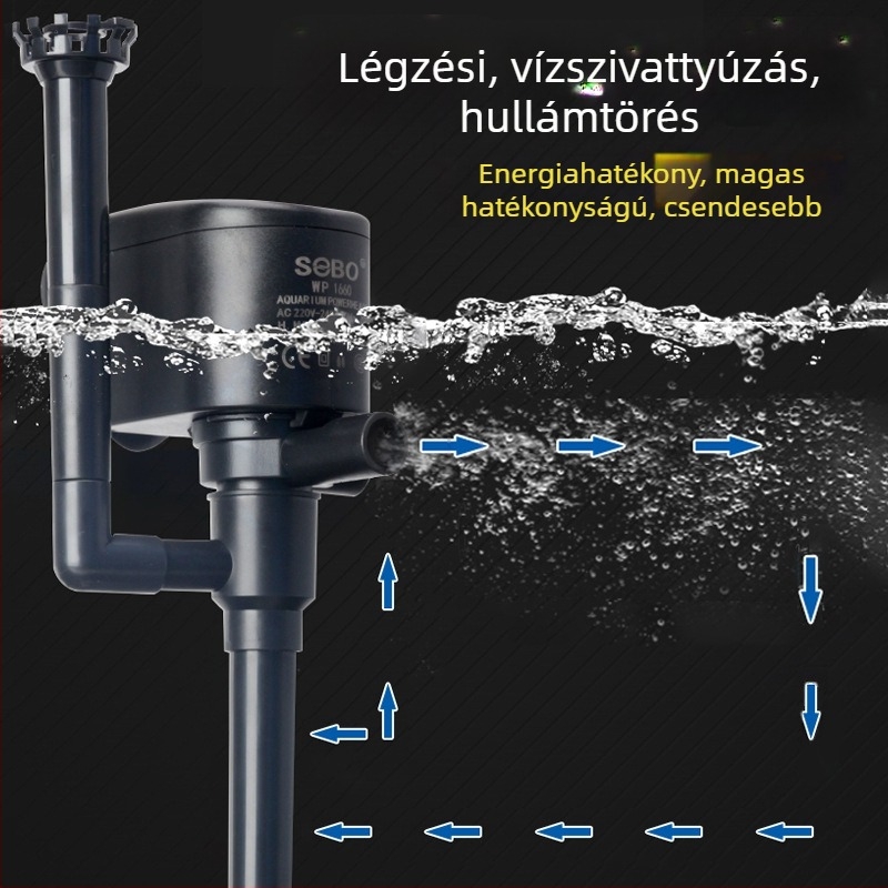 Sobo/Songbao WP1660 2660 1990 búvárszivattyú akváriumi szűrővel, 3 az 1-ben oxigénellátás és keringés