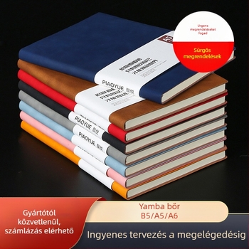 Juhbőr borítású notesz, spirálkötéses, 80 gsm papír, 50–100 oldal, üzleti irodai stílus