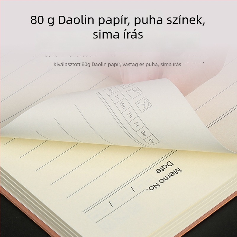 Juhbőr borítású notesz, spirálkötéses, 80 gsm papír, 50–100 oldal, üzleti irodai stílus