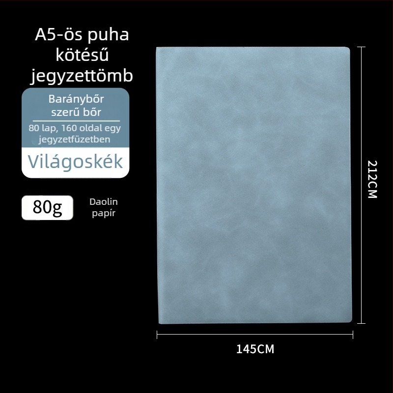 Juhbőr borítású notesz, spirálkötéses, 80 gsm papír, 50–100 oldal, üzleti irodai stílus