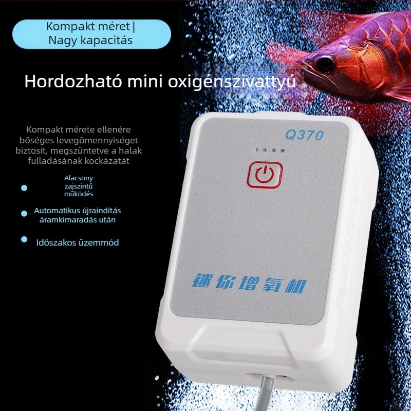 Tölthető levegőpumpa otthoni és akváriumi használatra, hordozható, csendes oxigénpumpa kültéri horgászathoz
