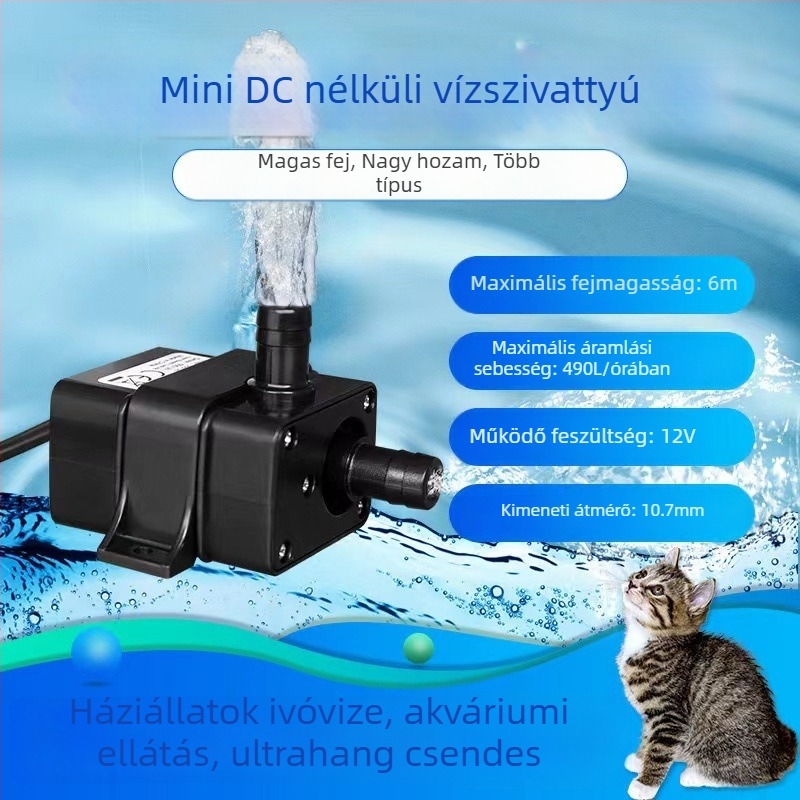 Brushless DC vízszivató akváriumhoz – ultra halk, nagy áramlás, magas nyomás, oxigenizáció és ivóvíz az állatok számára