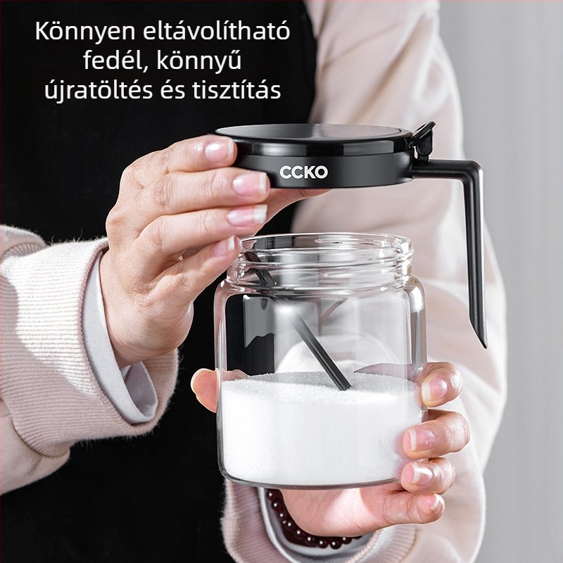 CCKO fűszerező üvegkészlet — üvegburkák szilárd fűszerekhez, tároló doboz, logó nyomtatva
