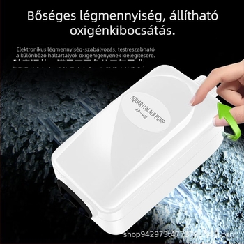 Akvárium oxigénpumpa, halak oxigénellátója, halk működés, nagy légáramlat, otthoni akvárium